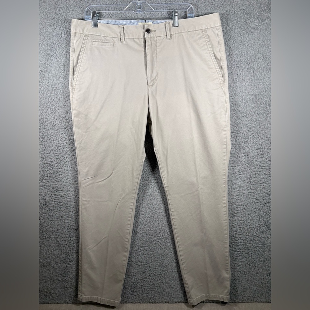 Perk Men's Slim Fit Stretch Feel Good Chino Pants Size 38 x 32 Tan Beige
